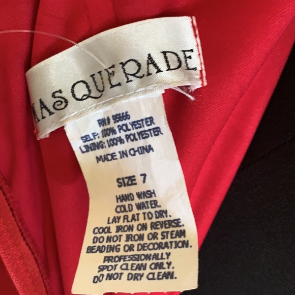 Formal red sateen like silky dress.